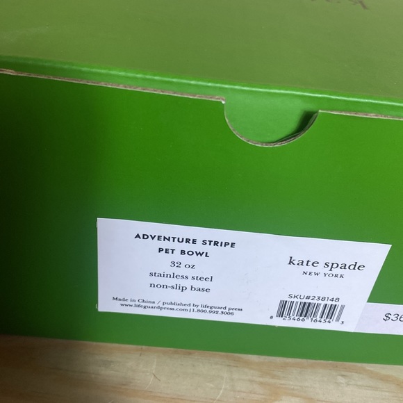 NWT Kate Spade rainbow stripe 32Oz dog bowl - Picture 2 of 11